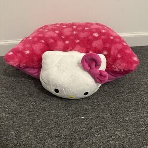 VTG Y2K Hello Kitty Pillow Pet Pink Polka Dot Plush Stuffed Animal Toy